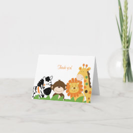 ブライトサファリ動物お礼を言う サンキューカード