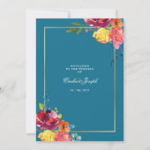 ブライトサマーカラフルクラシック結婚フローラI 招待状 (裏面)