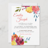 ブライトサマーカラフルクラシック結婚フローラI 招待状 (正面)