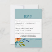 ブライトサマーカラフルターコイズウェディングRSVP 出欠カード (正面)