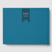 ブライトサマーカラフルターコイズ結婚フローラ ゲストブック (裏面)