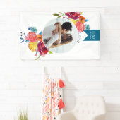 ブライトサマーカラフルターコイズ結婚フローラ 横断幕 (インサイチュ)