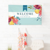 ブライトサマーカラフルターコイズ結婚フローラ 横断幕 (インサイチュ)