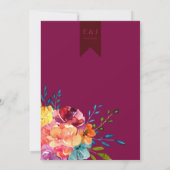 ブライトサマーカラフルターコイズ結婚フローラI 招待状 (裏面)