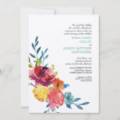 ブライトサマーカラフルターコイズ結婚フローラI 招待状 (正面)