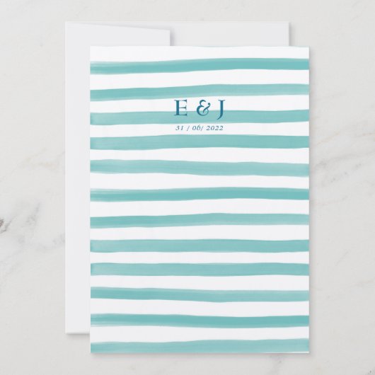 ブライトサマーカラフルターコイズ結婚フローラI 招待状 (裏面)