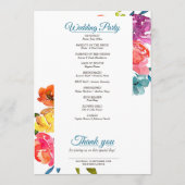 ブライトサマーカラフルターコイズ結婚式 プログラム (裏面)