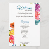 ブライトサマーカラフルターコイズ結婚式 プログラム (正面)