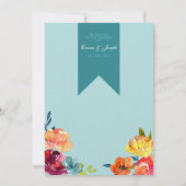 ブライトサマーカラフルパステル結婚フローラI 招待状 (裏面)