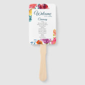 ブライトサマーカラフルフローラ結婚式 プログラムファン ハンドファン (正面)