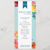 ブライトサマーカラフルフローラ結婚式 プログラム (正面)
