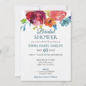 ブライトサマーカラフルモダンブライダルシャワー 招待状 (正面)