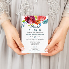 ブライトサマーカラフルモダンブライダルシャワー 招待状