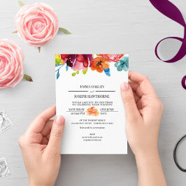 ブライトサマーカラフルロマン結婚ティックフローラのI 招待状