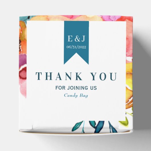 ブライトサマーカラフル結婚式の引き出物バッグ フェイバーボックス (上部)