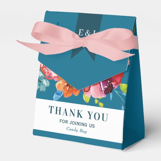 ブライトサマーカラフル結婚式の引き出物ボックス フェイバーボックス (正面サイド)