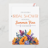 ブライトサマーサンフラワーブライダルシャワー招待状 招待状 (正面/裏面)