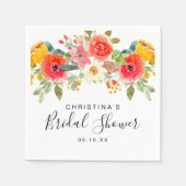 ブライトサマーフローラブライダルシャワー スタンダードカクテルナプキン (正面)