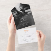 ブライトサマーモダン結婚式招待状 オールインワン招待状 (貼ってはがせる)