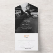 ブライトサマーモダン結婚式招待状 オールインワン招待状 (内側)