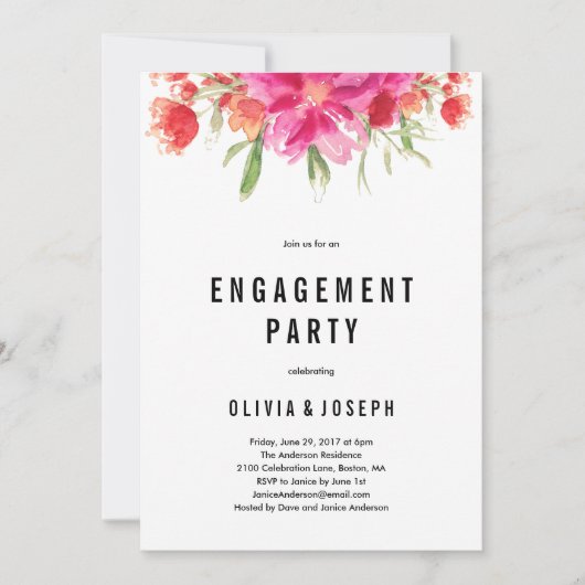 ブライトサマー婚約パーティ招待状 招待状 (正面)