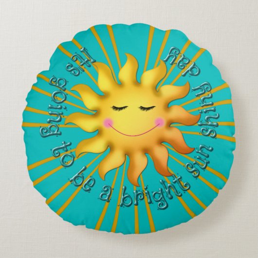 ブライトサンシャイニーデイラウンド装飾用クッション ラウンドクッション (正面)
