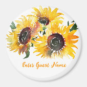 ブライトサンフラワーファブラス50誕生日 マグネット (正面)