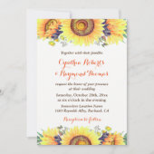 ブライトサンフラワーブケ素朴チッ結婚クス 招待状 (正面)