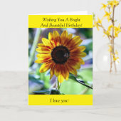 ブライトサンフラワー – 花の写真 カード (黄色い花)