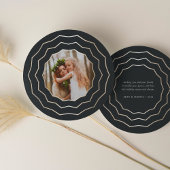 ブライトサークルラウンドホリデーフォトカード |木炭 シーズンカード