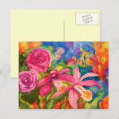 ブライトシカラフルルクフラワーガーデンノート ポストカード (正面/裏面)