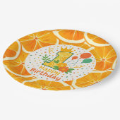 ブライトシトラスファースト誕生日紙プレート ペーパープレート (アングル)