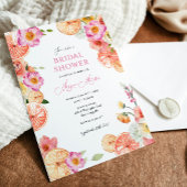 ブライトシトラス気のあるそぶりをしたと花のブライダルシャワー 招待状
