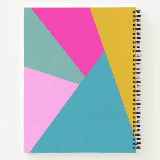 ブライトジオメトリックアートターコイズカスタムレシピ ノートブック (裏面)