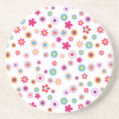 ブライトジオメトリックフローラ砂岩コースター コースター (正面)