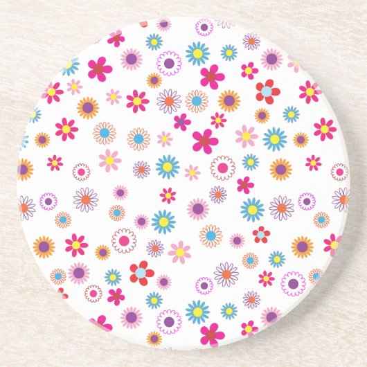 ブライトジオメトリックフローラ砂岩コースター コースター (正面)