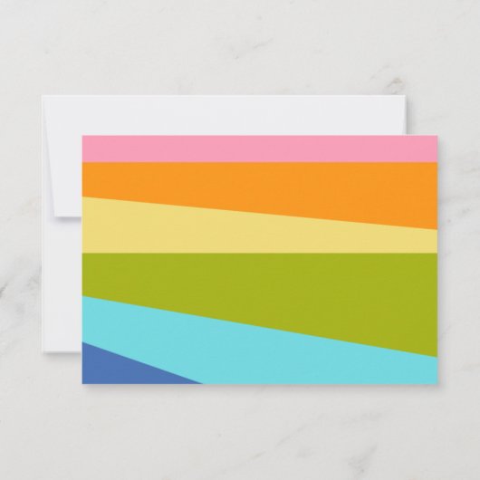 ブライトジオメトリックレインボーカスタムブライダルシャワー サンキューカード (裏面)