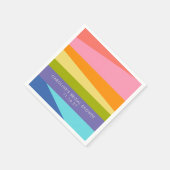 ブライトジオメトリックレインボーカスタムブライダルシャワー スタンダードカクテルナプキン (角)