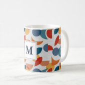 ブライトジオメトリックレトロ抽象芸術ミッドセンチュリーモダン コーヒーマグカップ (正面右)