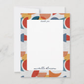 ブライトジオメトリックレトロ抽象芸術ミッドセンチュリーモダン サンキューカード (正面)