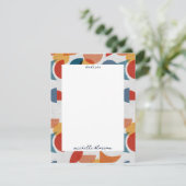 ブライトジオメトリックレトロ抽象芸術ミッドセンチュリーモダン サンキューカード (スタンド正面)