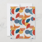 ブライトジオメトリックレトロ抽象芸術ミッドセンチュリーモダン サンキューカード (裏面)