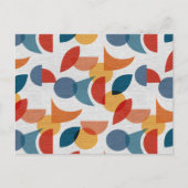 ブライトジオメトリックレトロ抽象芸術ミッドセンチュリーモダン シーズンポストカード (正面)