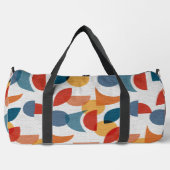 ブライトジオメトリックレトロ抽象芸術ミッドセンチュリーモダン ダッフルバッグ (正面)