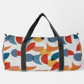 ブライトジオメトリックレトロ抽象芸術ミッドセンチュリーモダン ダッフルバッグ (裏面)