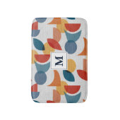 ブライトジオメトリックレトロ抽象芸術ミッドセンチュリーモダン バスマット (正面縦)