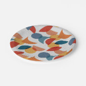ブライトジオメトリックレトロ抽象芸術ミッドセンチュリーモダン ペーパープレート (アングル)