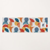 ブライトジオメトリックレトロ抽象芸術ミッドセンチュリーモダン ヨガマット (正面(横))