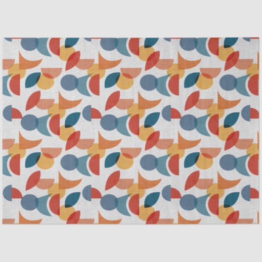 ブライトジオメトリックレトロ抽象芸術ミッドセンチュリーモダン 薄葉紙 (正面)