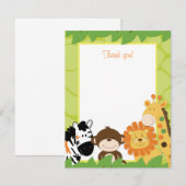 ブライトジャングルサファリアニマルズフラットサンキューカード サンキューカード (正面/裏面)